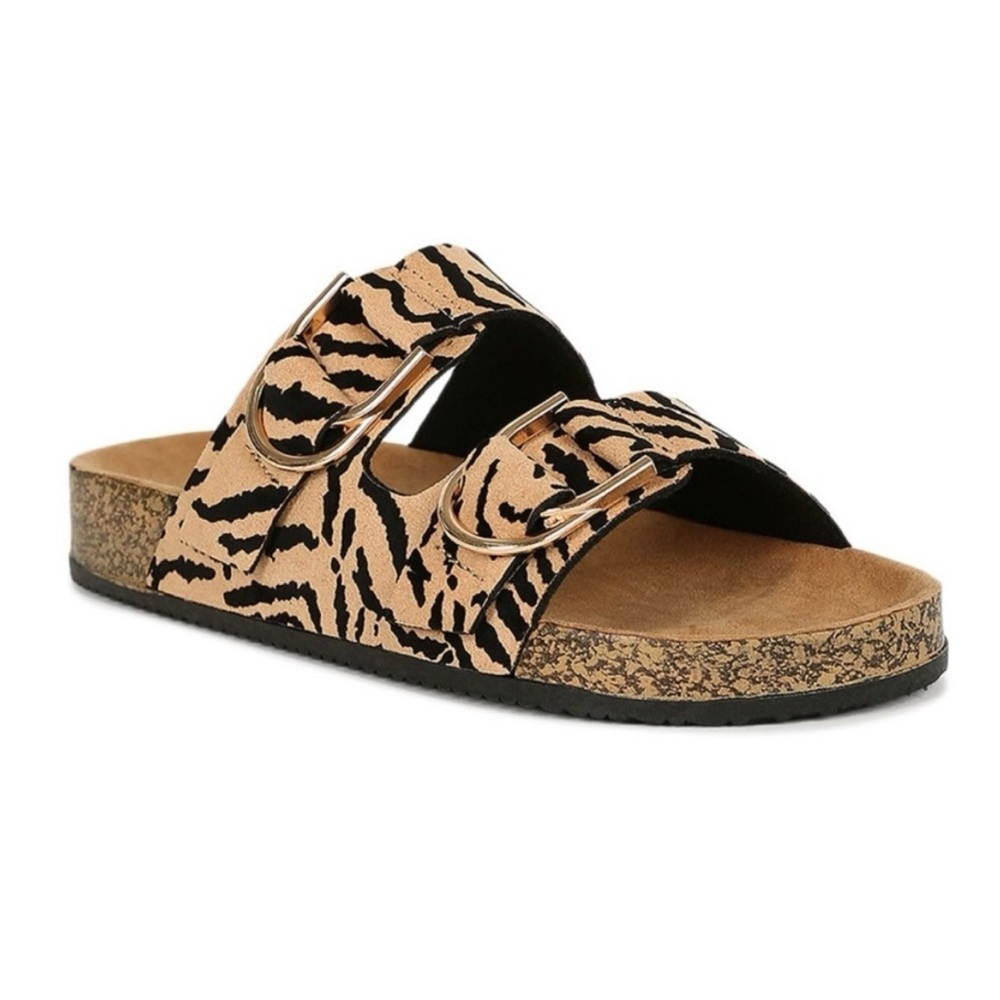 Qupid Zebra Print Sandals, size 8.5